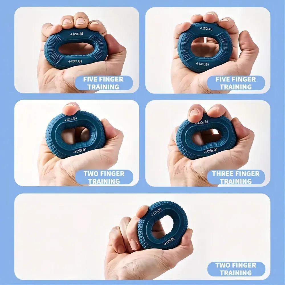 Silicone Grip Ring for Hand and Wrist Strengthening - Dual Resistance for Rehabilitation and Training