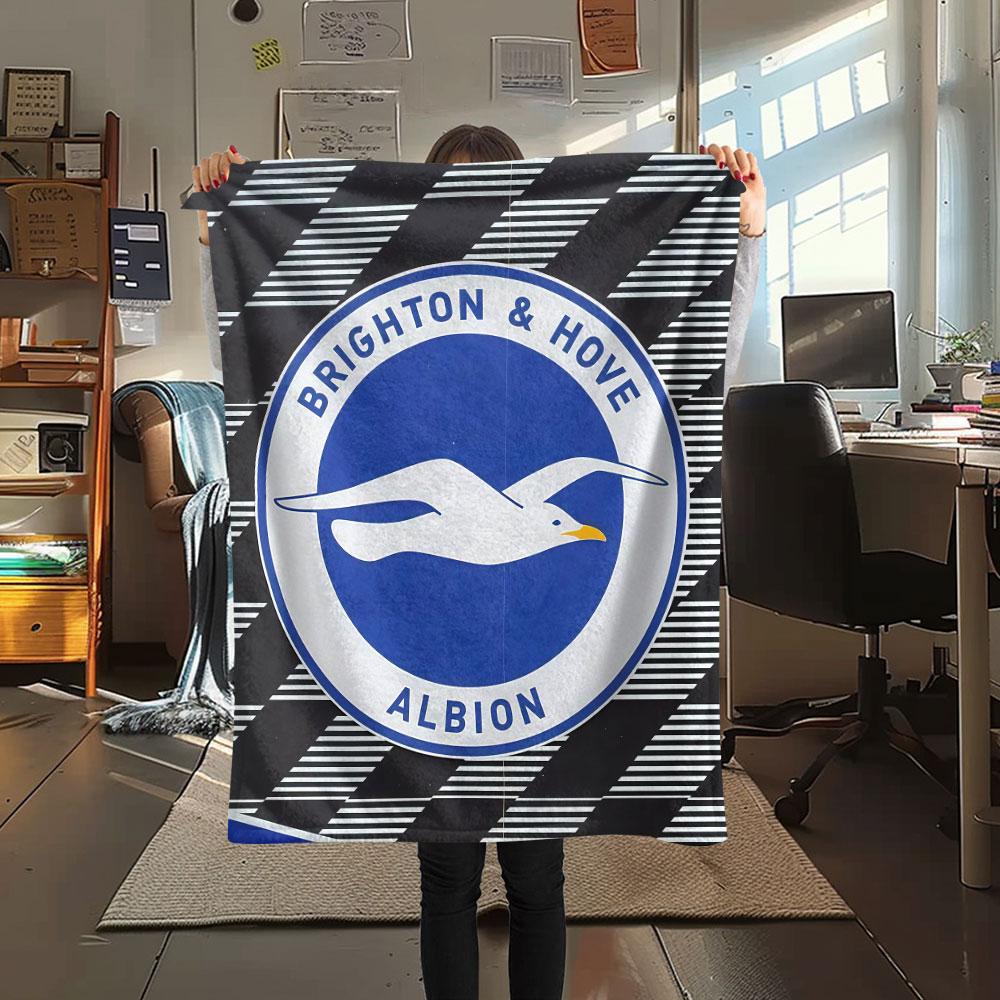 1pz Coperta in Flanella con Fantasia Brighton & Hove Albion Adatta a Tutte le Stagioni per Arredamento Casa Calore e Comfort Regali Regalo Festivo