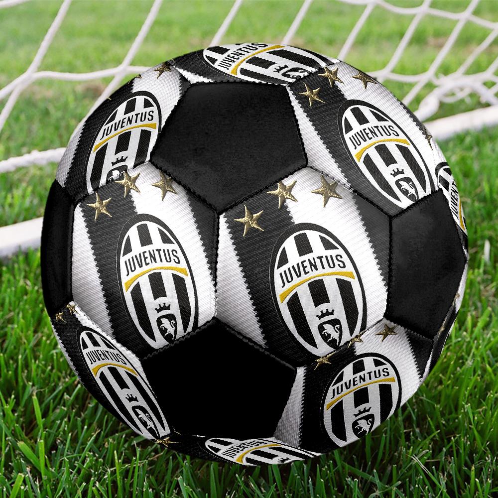 Pallone da Calcio Juventus FC, colorato, adatto a tutte le età, cucito a macchina, materiale PVC, qualità da competizione, resistente e ad alto rimbalzo