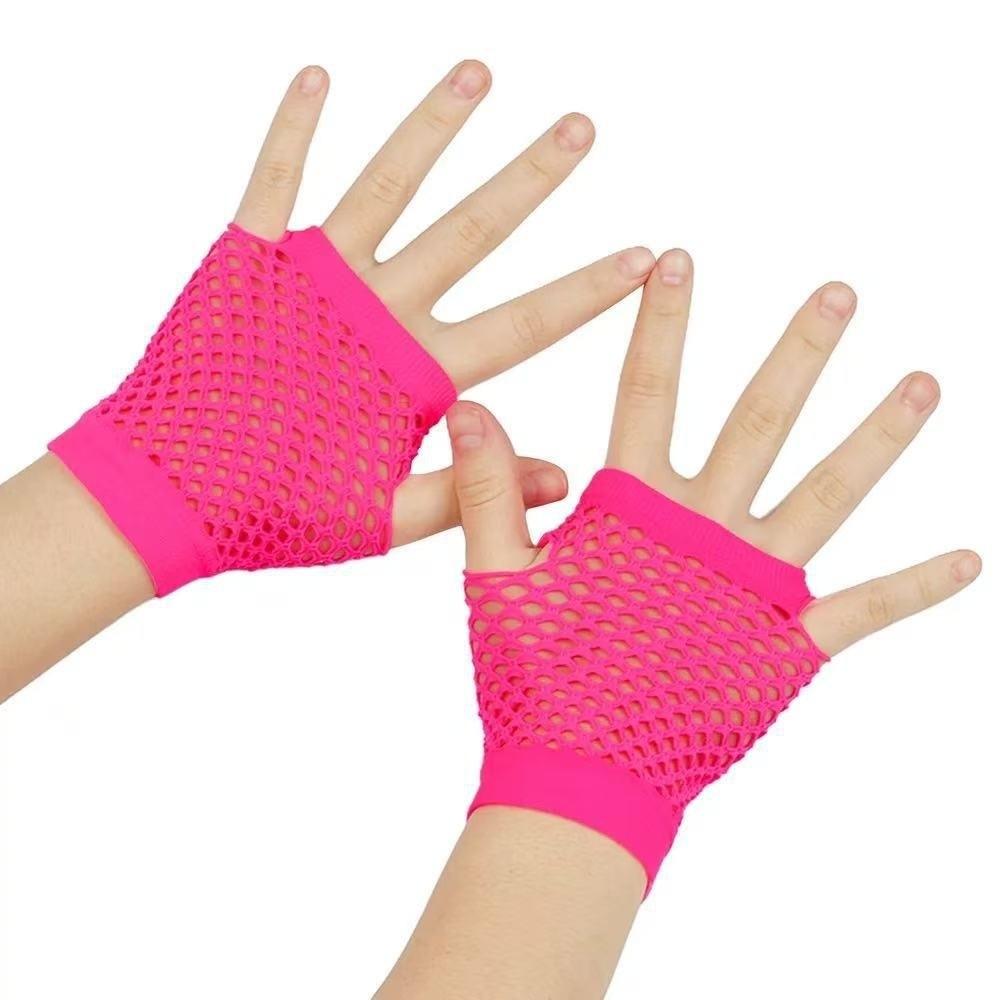 Elastic Short Fishnet Gloves Web Design Punk Rock Gloves Fingerless Mesh Gloves  Party Club