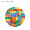 Building Block Children's Outdoor Birthday Decoration Tableware Paper Cup Plate Napkin Cake Topper Blowout Gift Bag Party Favors