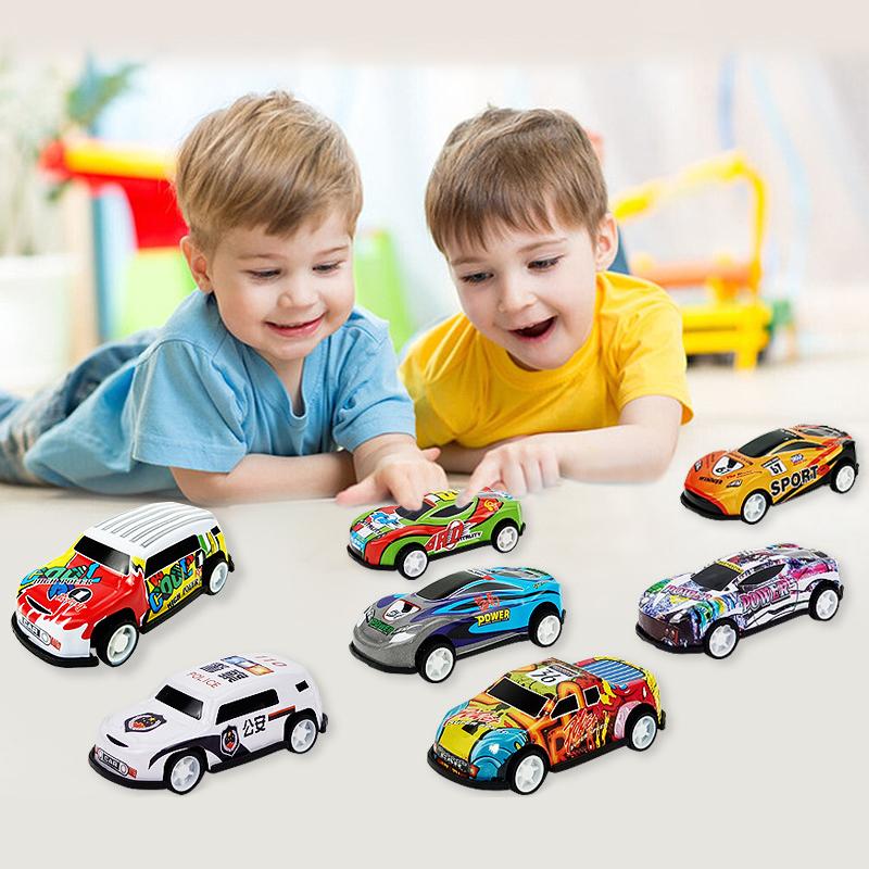 10Pcs Mini Alloy Car Model Set With Storage Box Diecast Cars Toys For Boys Sliding Inertia Vehicle Children Toy Kit Gifts