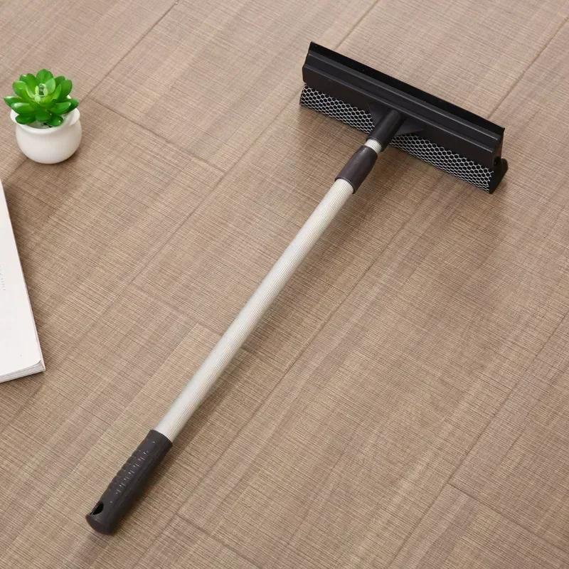 Window Cleaning Brush 2 in 1 Retractable Pole Cleaning Window Brush Glass Squeegee Cleaning Tool for Car Shower Glass Door  pcs