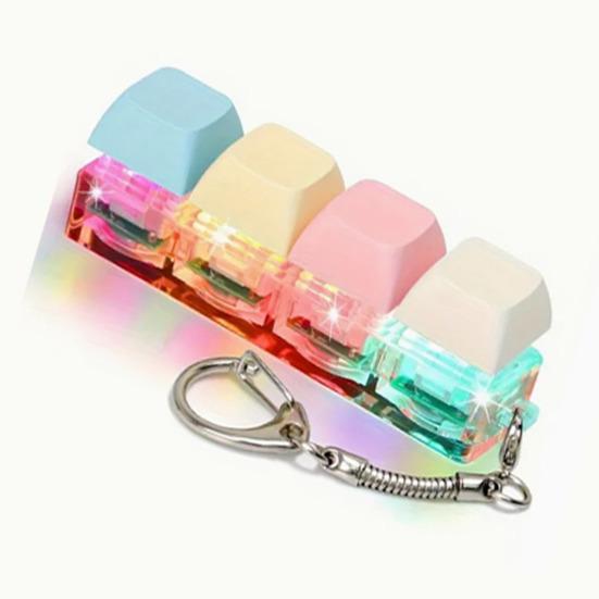 Клавіатура Іграшка-фітджет Безшумна Клавіатура для Зняття Стресу Брелок для Ключів зі Світлодіодним Світлом Кнопка Декомпресії Клацалка для Пальців Сенсорна Іграшка для Дорослих