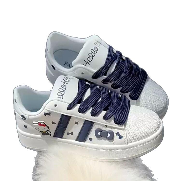 Niche Original Kt Cat Thick Baseplate Shoes Women Ins Tide 2025 Summer New Student Sports Leisure Little White Shoes