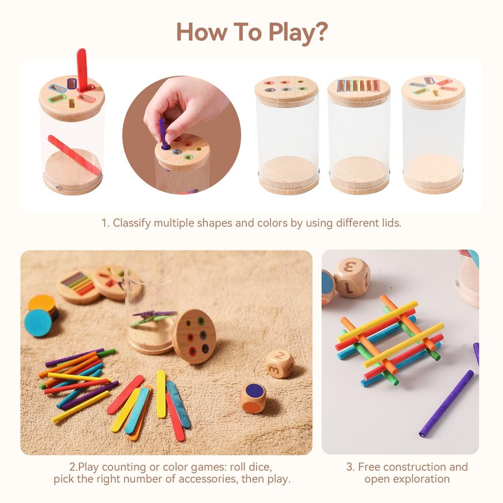 Montessori Spielzeug Holz Farbsortierspielzeug Feinmotorik Sensorische Zuordnungsspiele Farbe Und Form Erkennung Spielzeug Set Babygeschenk