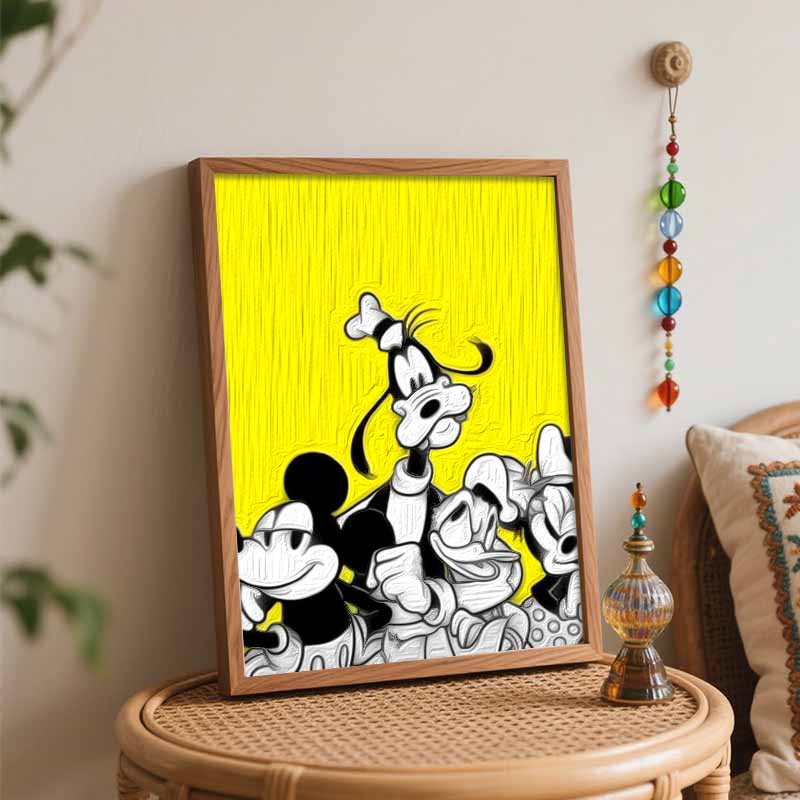 Disney digital oil painting diy coloring handpainted filling Mickey Goofy Duck home decoration gift set classic retro wall art decor