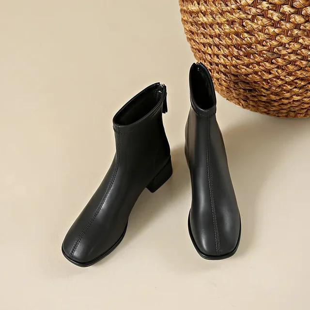 Fashion Round Head Ankle Boots Women 2024 Autumn and Winter New Soft Leather Soft Sole Comfortable Riding Boots Fashion All Ankle Boots