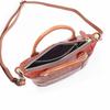 LEATHER CRAFT COMPANY Small Shoulder Bag with Semi-Matte Crocodile Leather Finish (Brown, LCR-1218M)
