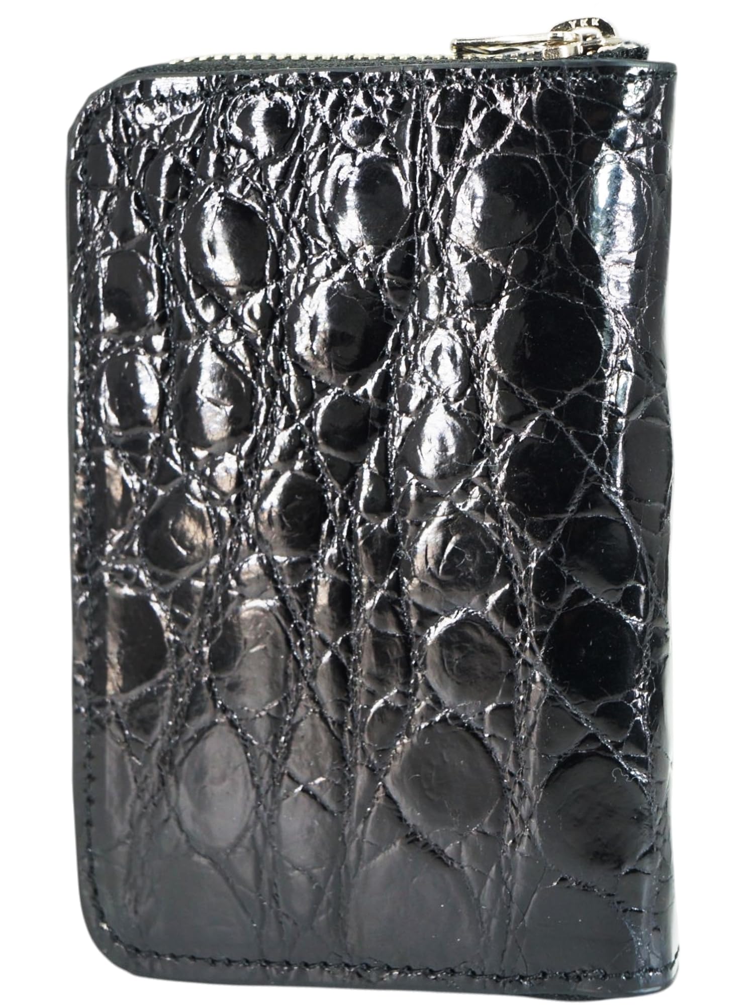 

This enamel black crocodile leather coin purse is made in Japan from genuine Japanese tanned leather. It s compact, small, and slim, and lightweight.