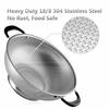 Tiawudi 18/8 Stainless Steel Colander, Easy-Grip Micro-Perforated 5-Quart Colander with Riveted and Heat-Resistant Handle, BPA-Free, Ideal for Pasta,