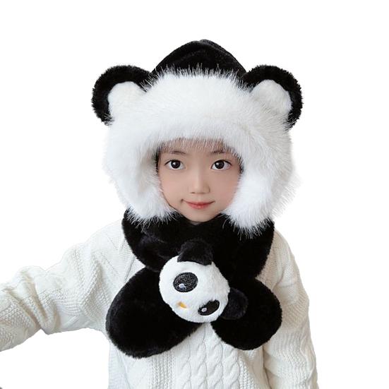 Kids Hat And Scarf Set Winter Plush Ear Flap Hat with Scarf for Boys Girls Warm Cold Weather Knit Accessories