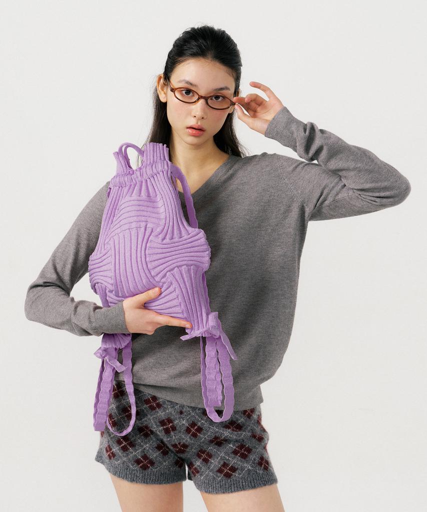 Pleatsmama New Bow Backpack Lavender