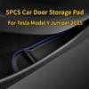For Tesla Model Y Juniper 2025 Car Door Storage Pad 5PCS TPE Central Control Water Cup Holder Mat Organizer Tray Car Accessories