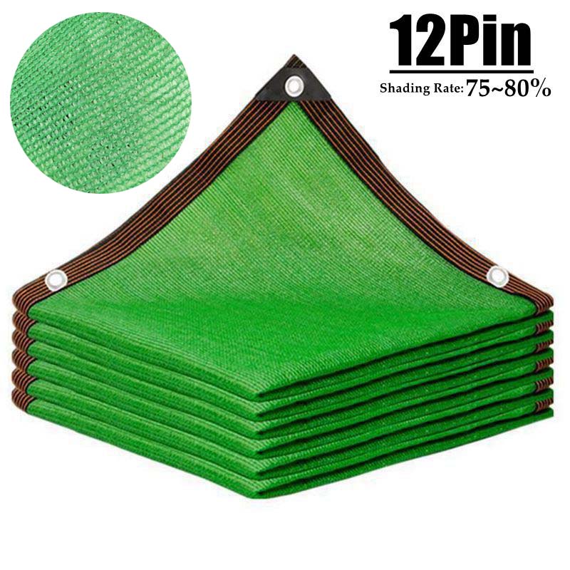3/6/12Pin Green Sunshade Net HDPE ANti-UV Garden Plant Sun Shelter Balcony Privacy Screen Net Gazebo Swimming Pool Shading Cloth