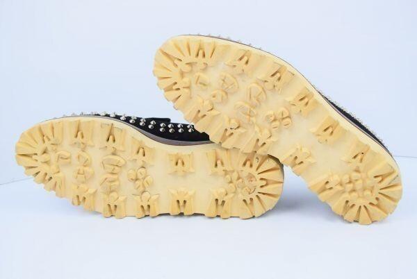 Moon's Harajuku Style Nieten Leder Slipper 25.5 Herren Schwarz(GEBRAUCHT)