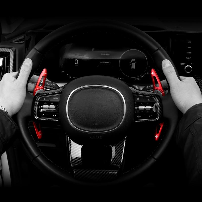 For Kia Sorento MQ4 -2026 2PCS Aluminum Alloy Steering Wheel Paddle Shifter Extension Cover Trim Accessories
