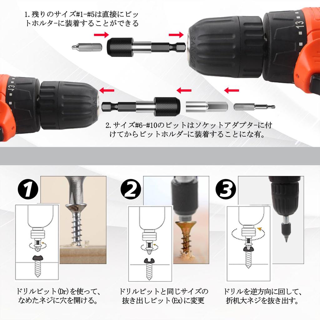 Anfiodas 22-Piece Hex Bolt Extractor Set for Stripped Screws, Broken Bolts, and Thread Repair Kit, Multi-Size, with Storage Case [Parallel Import]