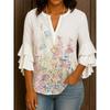 BITCED Women's Fashion Casual  3/4 Sleeves V Neck Blouses & Shirts