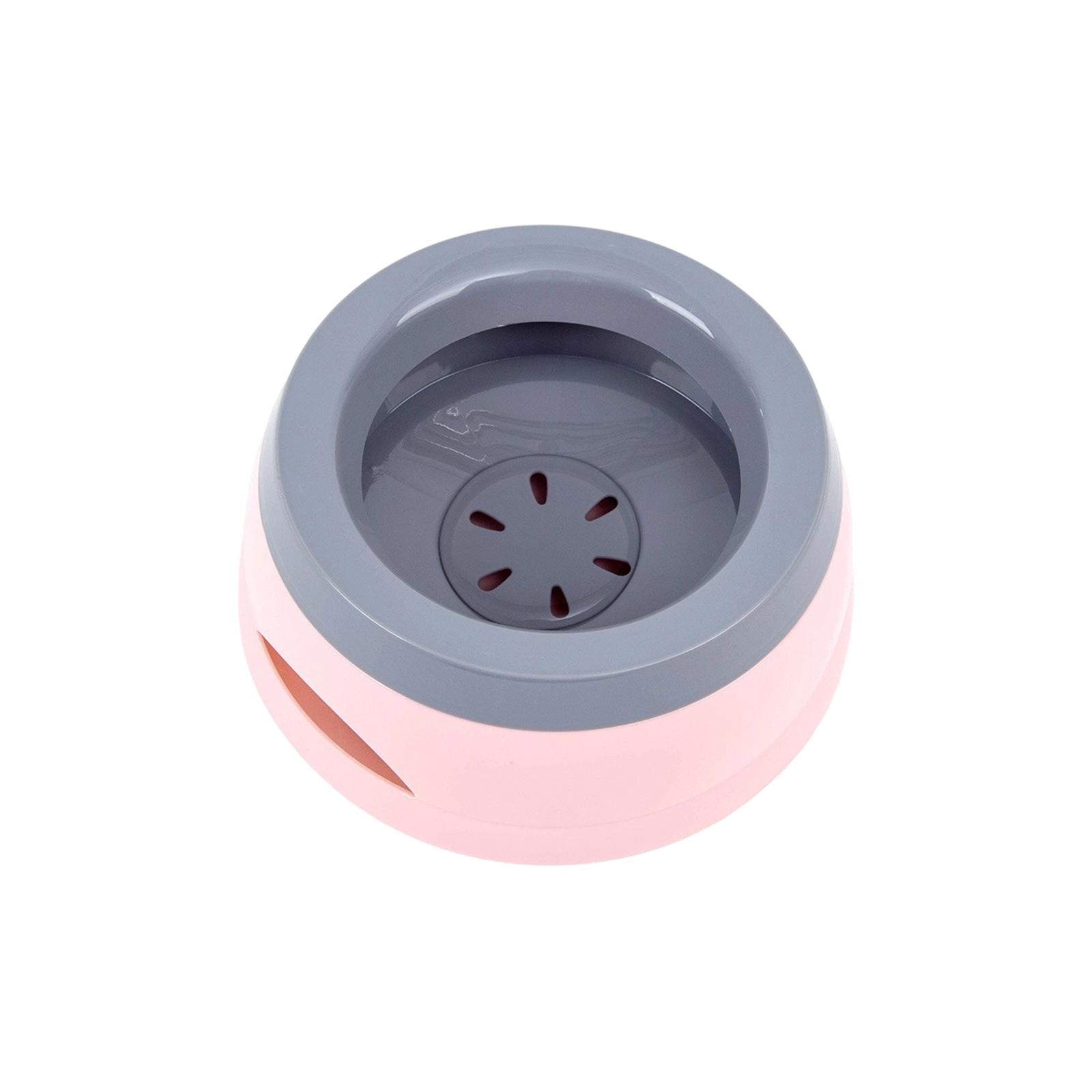 

Spill Proof Pet Water Bowl - No Spill - Slow Drinking Water Bowl For Dogs & Cats, Vehicle Car Travel Water Bowl With Floating Disk Design, Non- One Size рожевий