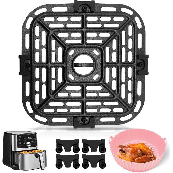 GXF Air Fryer Grill Pan for tant Pot Vortex Plus 6 in 1 5.7QT 6 QT Gourmia GAF735 6 QT Air Fryer, Accessories Replacement Tray Rack Parts Grill Plate