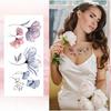 JJUNW 20 Sheets Watercolor Flower Temporary Tattoos, Waterproof Realistic Fake Tattoos for Adults, Floral Skin Stickers for Arm Ankle Body Art