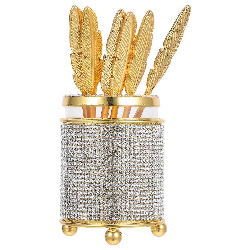 Coffee Spoon with Holder for Mixing 1Set Gold Zinc Alloy Teaspoon