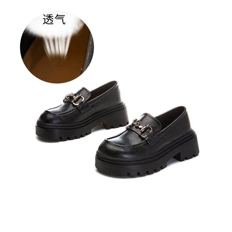 Sheepskin pad loafers for women's 2025 spring new thick-soled heightening women's shoes fashion single shoes for women