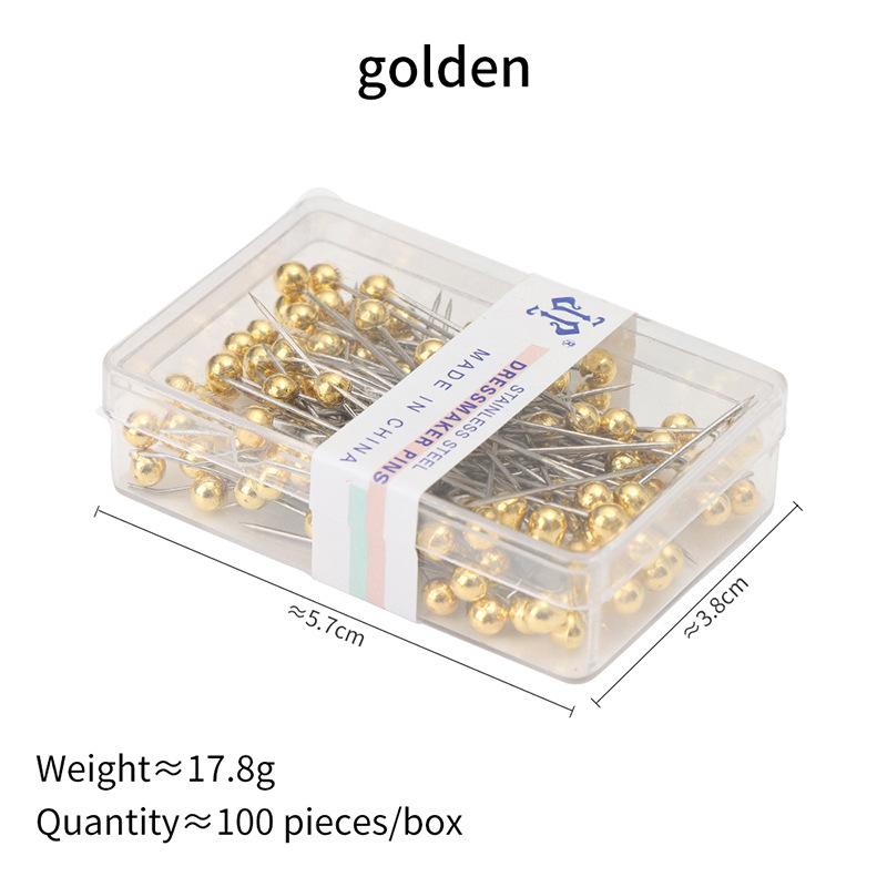 100 Teile/schachtel Bunte Nadeln mit rundem Perlenkopf zum Selbermachen, Schneidernadeln, Stichwerkzeuge, Positionierungsnadeln, Nähzubehör