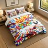 Zacht Beddengoed Set Het Verbazingwekkende Digitale Circus Patroon, 1 Dekbedovertrek plus 2 Kussenslopen Stijlvolle Slaapkamer Huis Textiel