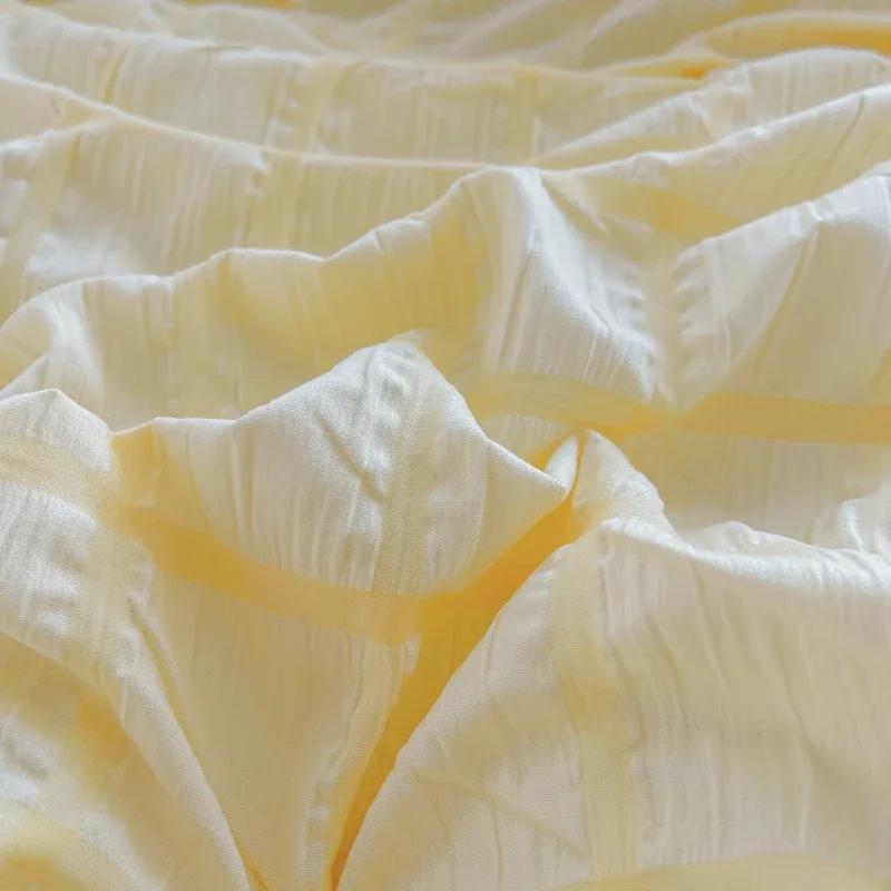 Kostkovaná bublinková látka Sada postele Pukrovaný povlak na přikrývku Povlak na polštář Ložní souprava Prostěradlo Přikrývka Jednolůžko Queen King Size 4dílné sady