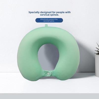 Portable Ice Silk Memory Foam U-Shaped Travel Neck Pillow for Car & Airplane
