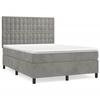 3143265 vidaXL Lit à sommier tapissier et matelas Gris clair 140x200cm Velours