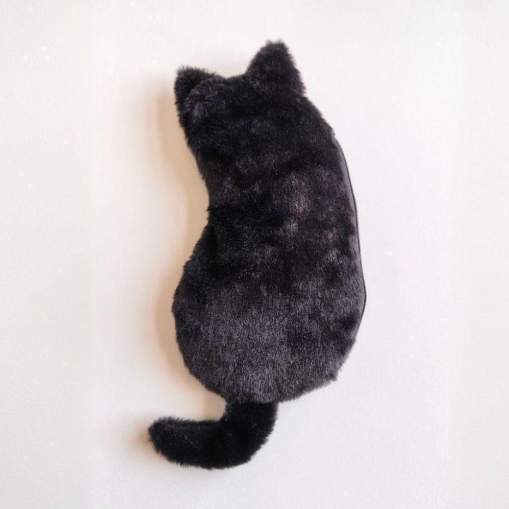 Soft Fluffy Pencil Case Cute Animal Stationery Bag Portable Cat Plush Pencil Bag  Travel