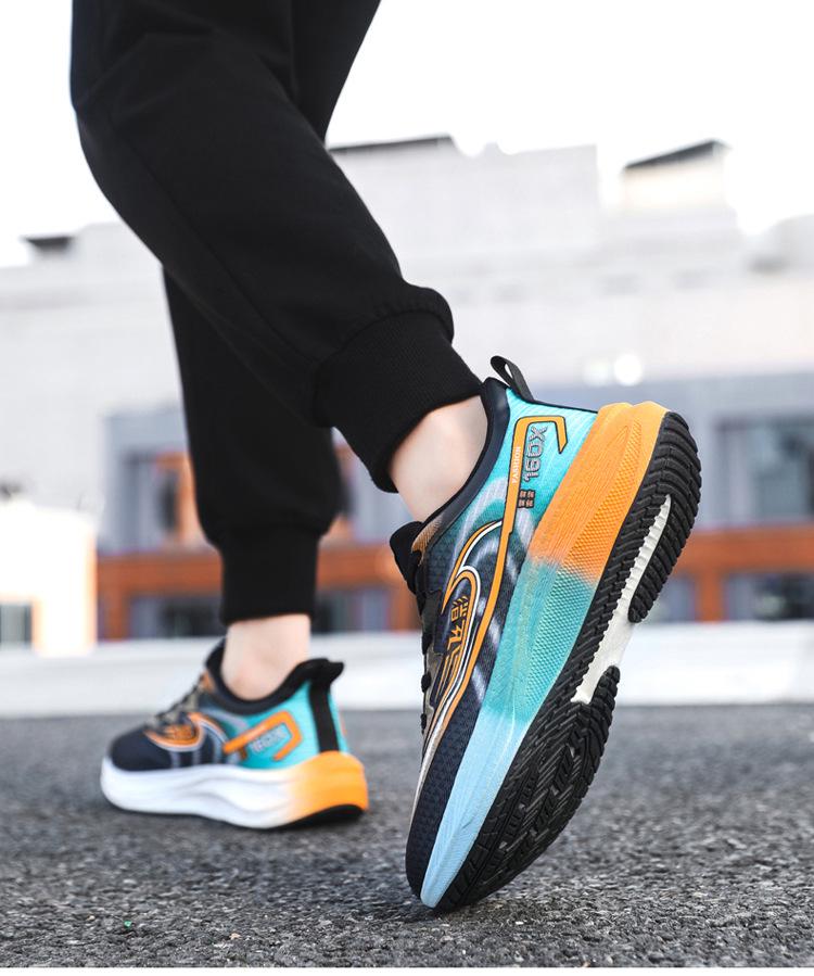 Carbon Fiber Sneakers: Stylish, Breathable, Non-Slip Running Shoes for Men & Women, Trendy Color Block, Wear-Resistant.