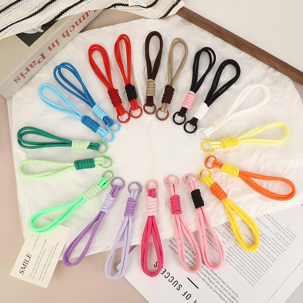 Colorful Woven Mobile Phone and Keychain Lanyard with Anti-Lost Pendant