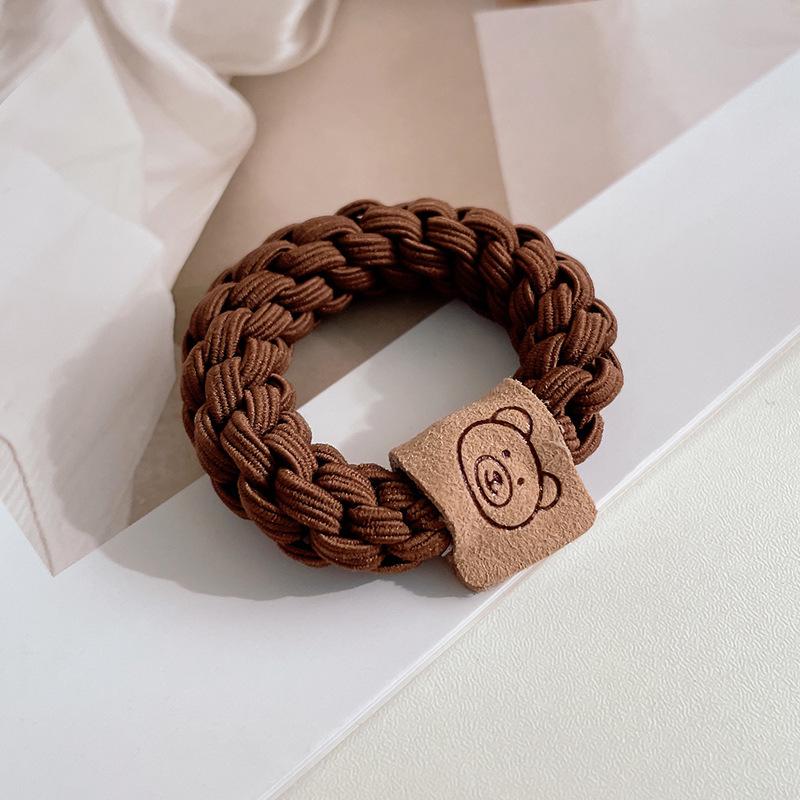 Korean Style Bear Elastic Thick Rubber Hair Tie for High Ponytails