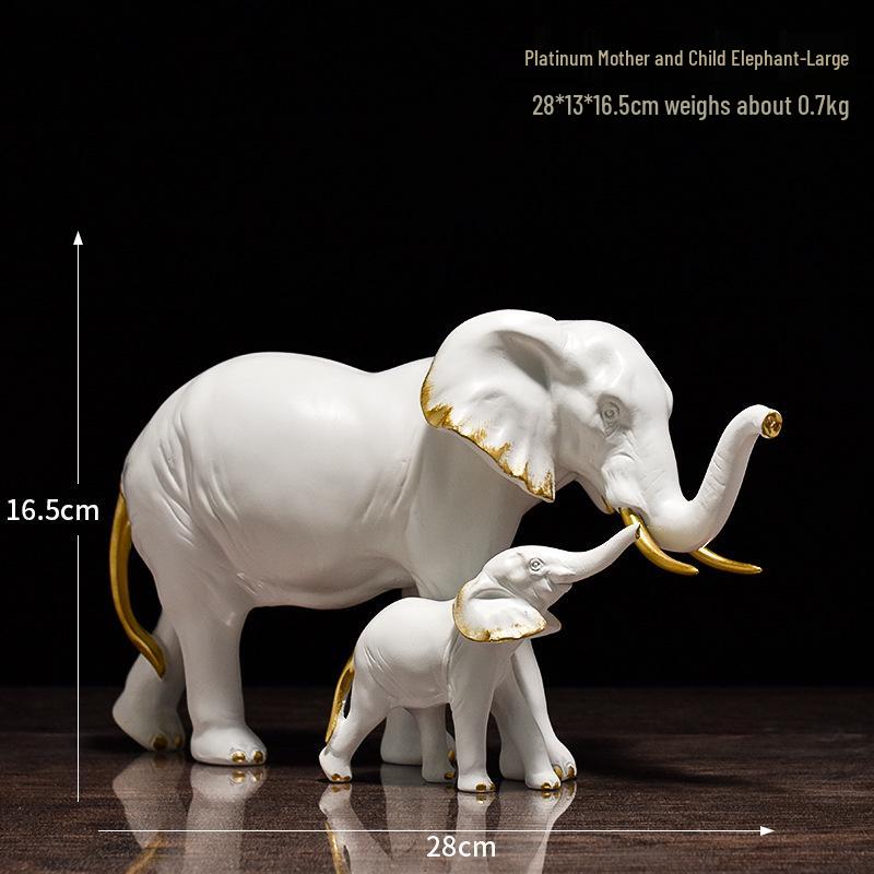 Modern Light Luxury Elephant Ornament - Resin Handicraft for Office, Living Room, or TV Cabinet Decoration