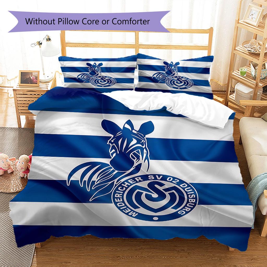 MSV Duisburg Pattern Bedding,Quilt Set Quilt Cover Pillowcase Home Birthday Gift(1 * duvet cover + 2 * pillowcase, without core)