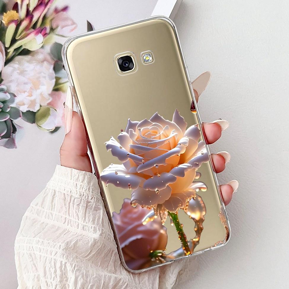 Clear For Samsung A5 2017 Case A520F Cute Cat Fashion Flower Funny Cool Painted Back Cover For Samsung Galaxy A5 2017 Phone Case