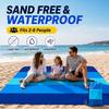 Oversized Beach Blanket Sand Free Water Resistant Ripstop Polyester Picnic Mat with 4 Stakes for 2-8 Adults Large Outdoor Rug