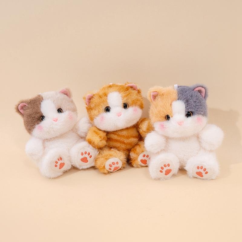 13cm Mini Cute Pet Cat Plush Toy Ragdoll Cat Striped Cat Siamese Kitten Doll Accompanying Animal Doll Kid Birthday Gift