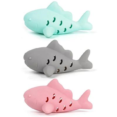Silicones Interactive Cats Toy Fish Shape Chew Puzzle Stimulates Natural Instincts Controls Treat Prevents Overeating
