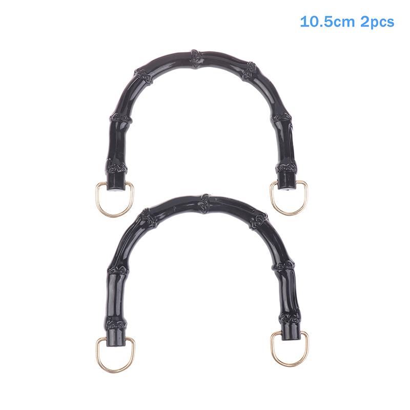 2Pcs 10.5/12Cm Plastic Bag Handle Handbags Replace Faux Bamboo Handles Woven-Bag Purse Frame Kiss Clasp Diy Bags Accessories