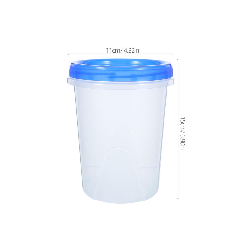 6Pcs Round Airtight Food Storage Containers Plastic Clear Lids Stackable Fridge Organizer Reusable Fruit Vegetable Preservation