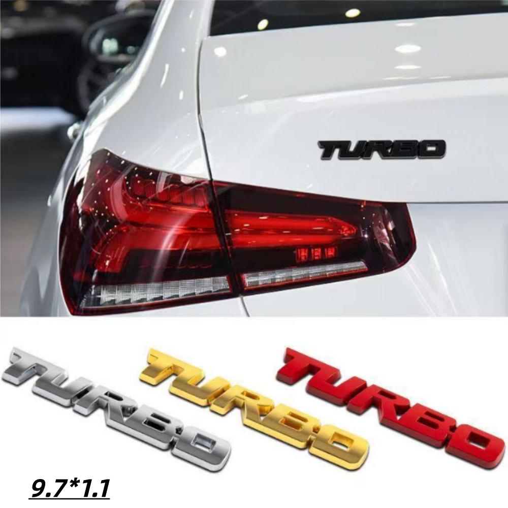 9.7 * 1.1CM Car 3D zinc alloy metal turbocharged TURBO car logo sticker for automobiles