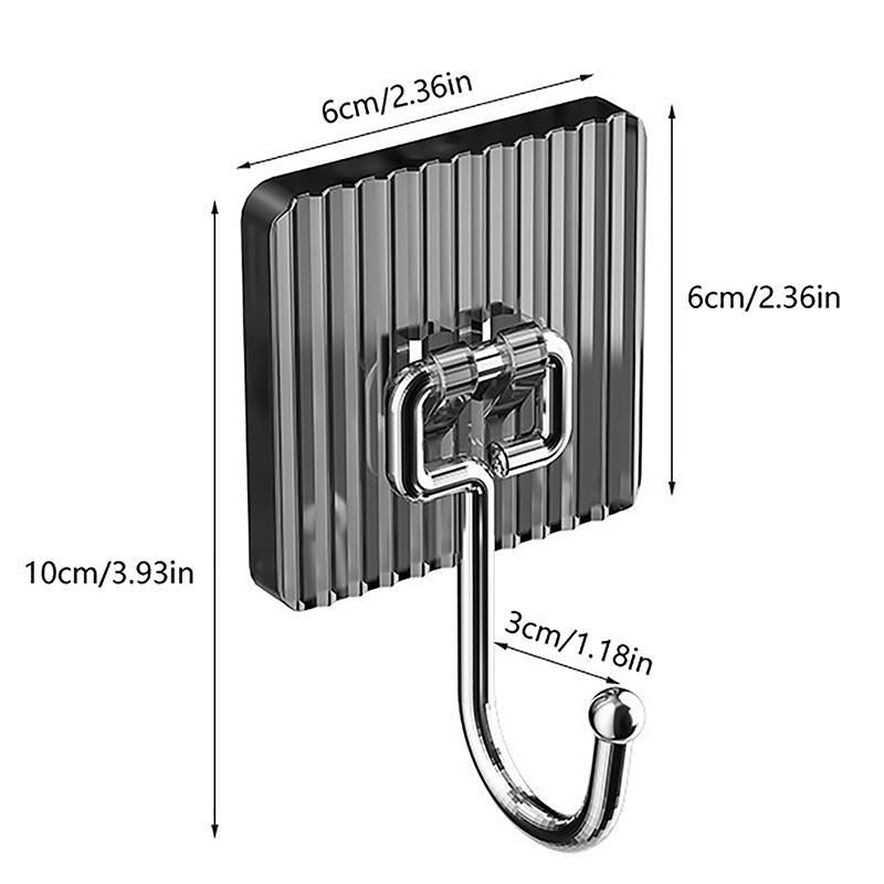 Luxury Hook Stainless Steel Kitchen Bathroom Hook Non-Perforated Metal Hook Strong Traceless Door Self-Adhesive Hanging Hook