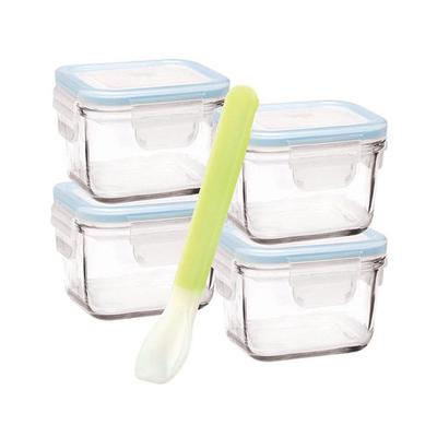 Glasslock Baby Set with Silicone Spoon (Square)