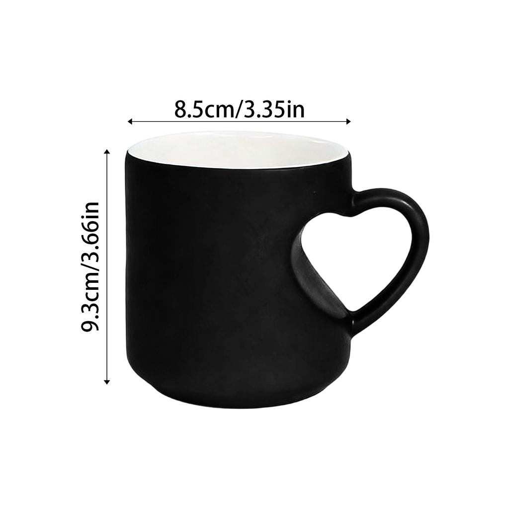 Fun Heart-shaped Color-changing Ceramic Mug Ceramic Discoloration Coffee Tea Milk Mugs Novelty Gifts Dad Mothers Day Gift