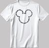 Mickey Head Short Sleeve White-Black Men's / Women's T-Shirt H378
